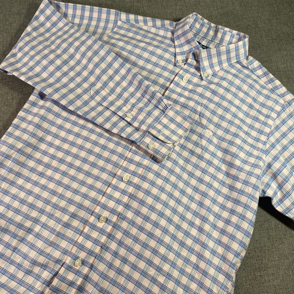 Brooks Brothers Fleece Mens L Plaid Button Down Shirt‎ Long Sleeve Cotton
